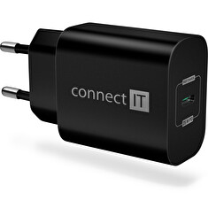 CONNECT IT Voyager2 nabíjecí adaptér 1×USB-C, 25W PD, ČERNÝ