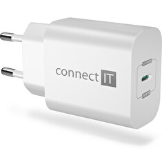 CONNECT IT Voyager2 nabíjecí adaptér 1×USB-C, 25W PD, BÍLÝ