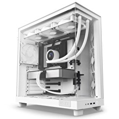 NZXT skříň H6 Flow dvoukomorová / MidT / 3x120mm fan / 2xUSB 3.2 / USB-C / prosklená bočnice i čelo / bílá