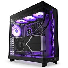 NZXT skříň H6 Flow RGB dvoukomorová / MidT / 3x120mm RGB fan / 2xUSB 3.2 / USB-C / prosklená / černá