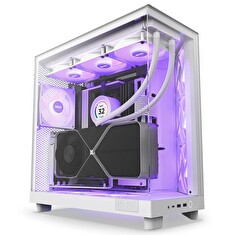 NZXT skříň H6 Flow RGB dvoukomorová / MidT / 3x120mm RGB fan / 2xUSB 3.2 / USB-C / prosklená / bílá