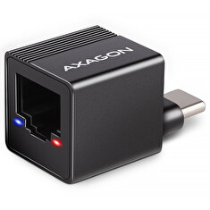 AXAGON ADE-MINIC USB-C 3.2 Gen 1 - Gigabit Ethernet MINI síťová karta, Realtek 8153, auto instal, černá