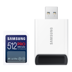 SAMSUNG PRO Ultimate SDXC 512GB + USB Adaptér / CL10 USH-I U3 / V30