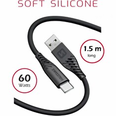 SWISSTEN DATA CABLE USB / USB-C TEXTILE 3,0M BLACK