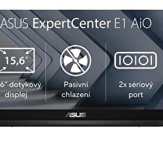 ASUS ExpertCenter/E1 AiO E1600/15,6"/FHD/T/N4500/4GB/128GB SSD/UHD/bez OS/Black/2R