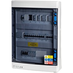 Solarmi AC25 osazený rozvaděč pro fotovoltaiku, jističe, chránič, 10kW 3f, plný automatický backup, 25A