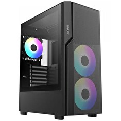 1stCOOL Middle Tower GAMER 5 s 3x ARGB ventilátorem, ATX black černý, bez zdroje, fulltower ATX (USB3+ Audio) (PC case)