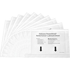 Fellowes čistící olejové listy PowerShred Performance+ pro skartovací stroje (10ks)