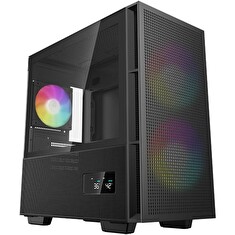 DEEPCOOL skříň CH360 Digital / mATX / 140mm +120 mm fan / USB 3.0 / USB-C / mesh panel / prosklená bočnice / černá