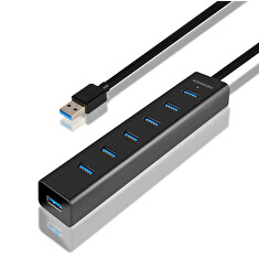 AXAGON - HUE-SA7BP 7x USB3.0 ALU CHARGING hub vč. AC adapteru