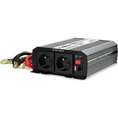 NEDIS měnič napětí/ modifikovaná sinusoida/ 12 V DC/230 V AC 50 Hz/ 1000 W (2000 W špička)/ USB-A/ 2x zásuvka type E