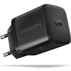 AXAGON ACU-PD30, Sil nabíječka do sítě 30W, 1x port USB-C, PD3.0/PPS/QC4+/SFC/AFC/Apple, černá