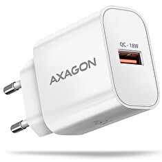 AXAGON ACU-QC18W, nabíječka do sítě 18W, 1x port USB-A, QC3.0/AFC/Apple, bílá