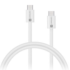 CONNECT IT Wirez kabel USB-C -> USB-C, 60 W, 1 m, BÍLÁ