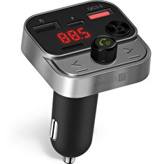 CONNECT IT InCarz Bezdrátový FM transmitter, 2x USB-A + 1x USB-C, ANTRACITOVÝ