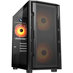 COUGAR PC skříň UNIFACE RGB Black Mini Tower Mesh Front Panel 2x 140mm RGB Fan + 1x 120mm RGB Fan TG Left Panel