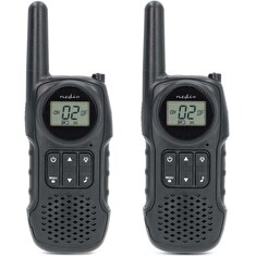 NEDIS vysílačka/ dosah 10 km/ 8 kanálů/ UHF/ VOX/ LED světlo/ dobíjecí baterie/ USB-C/ 2 kusy/ černá