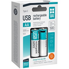 Colorway nabíjecí baterie AA 2200mAh/ USB-C/ 1.5V/ 6ks v balení