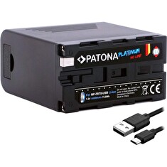 PATONA baterie pro foto Sony NP-F970/F960/F950 10500mAh Li-Ion Platinum USB-C nabíjení s PD20