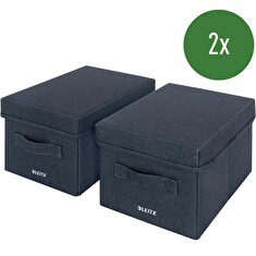 LEITZ Fabric textilní úložný box s víkem S, 2 kusy, 16 x 19 x 28,5 cm