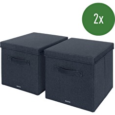 LEITZ Fabric textilní úložný box s víkem L, 2 kusy, 32,5 x 33 x 38 cm