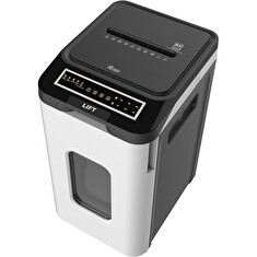 AT skartovač AT-350AF/ řez 2x12 mm/ pracovní síře 240 mm/ kapacita 350 listů/ objem koše 53 l/ stupeň utajení P5/ černý