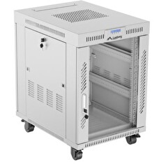 LANBERG Volně stojící skříň 19" 15U/600x800 LCD skleněné dveře šedá