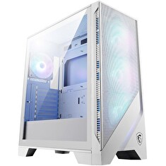 MSI skříň MAG FORGE 320R AIRFLOW WHITE/ bez zdroje/ bílý/ levé temperované sklo/ 4x 120 mm A-RGB fan/ 2x USB3.2/ černá