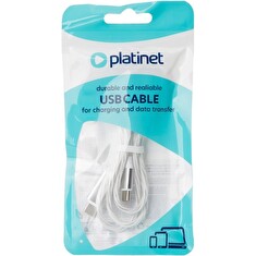 Platinet Nabíjecí Kabel USB-C - USB-C 3A, 60W, 1m, LED bílý