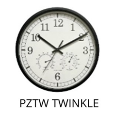 PLATINET NÁSTĚNNÉ KULATÉ HODINY TWINKLE, tichý mechanismus, vlhkoměr a teploměr