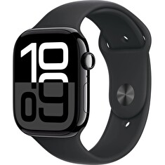 Apple Watch S10/46mm/Jet Black/Sport Band/Black/-M/L