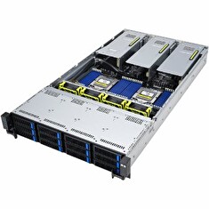 ASUS 2U GPU server 2x SP5, 24x DDR5 ECC R, 12x 3,5/8xNVMe, 2x 10Gb LAN, 2x 2600Wt, IPMI