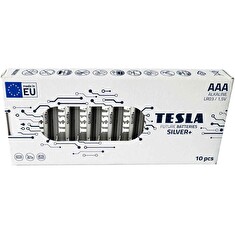 TESLA SILVER+ alkalická baterie AAA (LR03, mikrotužková, papírová krabička) 10 ks