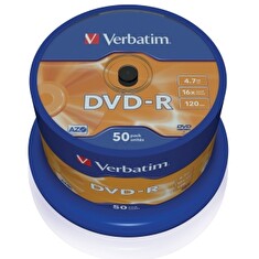 VERBATIM DVD-R(50-Pack)Spindl/MattSlvr/16x/4.7GB