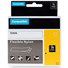 PRINTLINE kompatibilní páska s DYMO 18490, 12mm, 3.5m, černý tisk/žlutý podklad, RHINO, nylonová, flexibilní