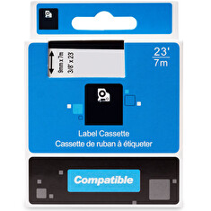 PRINTLINE kompatibilní páska s DYMO 40921, 9mm, 7m, bílý tisk/černý podklad, D1