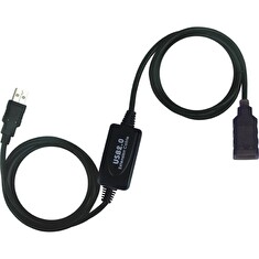 PremiumCord USB 2.0 repeater a prodlužovací kabel (A/M-A/F)/ 10m/ černý