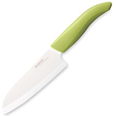 KYOCERA keramický nůž s bílou čepelí/ 14 cm dlouhá čepel/ zelená plastová rukojeť