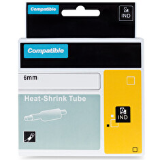 PRINTLINE kompatibilní páska s DYMO 18052, 6mm, 1.5m, černý tisk/žlutý podklad, RHINO, bužírka