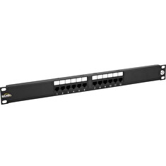 Solarix 19" Patch panel 12 x RJ45 CAT5E UTP 150 MHz černý 1U, SX12-5E-UTP-BK