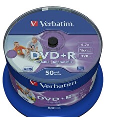 VERBATIM DVD+R 4,7GB/ 16x/ printable Non ID/ 50pack/ spindle