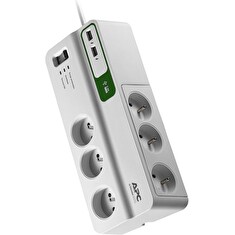 APC přepěťová ochrana Essential SurgeArrest PM6U-FR/ 6 zásuvek/ 2x USB