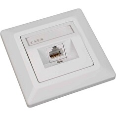 Solarix Eth.Zás. CAT6 UTP 1 x RJ45 pod omítku bílá SX9-1-6-UTP-WH