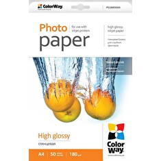 COLORWAY fotopapír/ high glossy 180g/m2, A4/ 50 kusů