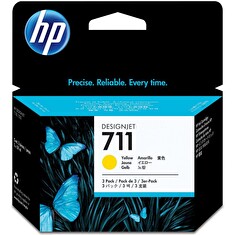 HP inkoustová kazeta 711 žlutá CZ136A originál 3-pack