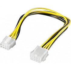 PremiumCord Prodloužení napájecího kabelu/ 8 pinů/ délka 28cm
