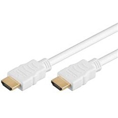 PremiumCord HDMI High Speed + Ethernet kabel,bílý, zlacené konektory, 3m