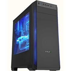 EVOLVEO T3, case ATX, 2x USB2.0 / 1x USB3.0 , 3x 120mm (modrý), černý s modrým podsvícením