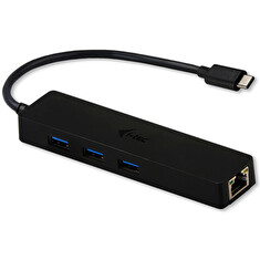 I-TEC USB Slim HUB/ 3 porty s Gigabyte Ethernet/ na USB 3.1 Type C/ kompatibilní s Thunderbolt 3/ černý