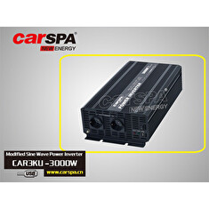Měnič napětí Carspa CAR3KU-12 12V/230V+USB 3000W, modifikovaná sinus